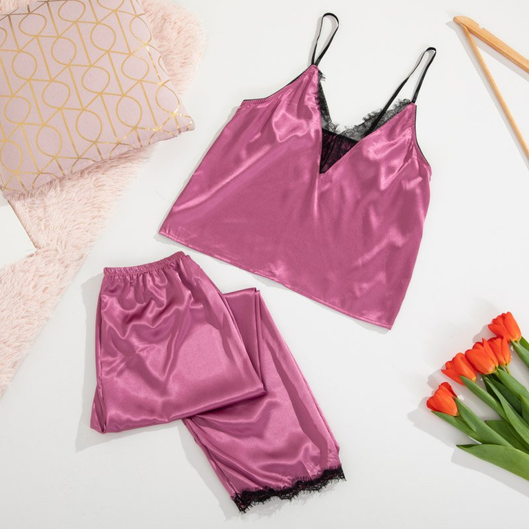 Pyjama femme violet 2 pièces - Sous-vêtements