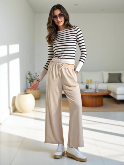 Royalfashion Pantalons de survêtement larges pour femmes