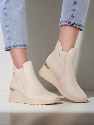 Royalfashion Bottines à talon compensé pour femmes Zaficoles