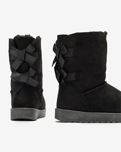 Bottes de neige noires pour femmes avec nœuds Massap - Footwear