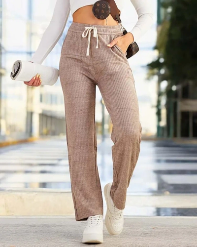 Royalfashion Pantalon large côtelé pour femme PLUS SIZE