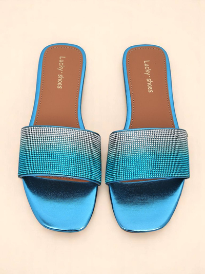 Royalfashion Sandales pour femmes ShinyGlow avec zircons
