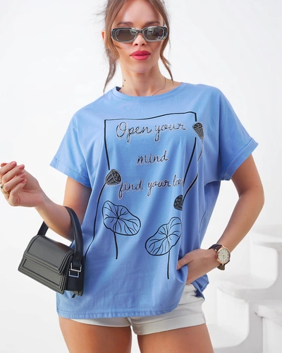 T-shirt en coton pour femmes Royalfashion avec un impression intéressant
