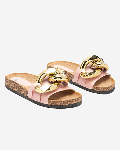 Chaussons roses pour femme avec une décoration Sofig- Footwear