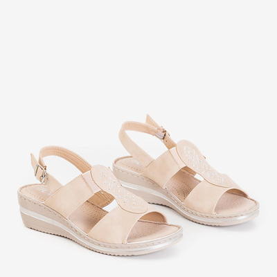 Sandales compensées beiges femme Fregato - Chaussures