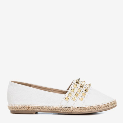 Espadrilles blanches pour femmes avec clous Anchu - Chaussures 1