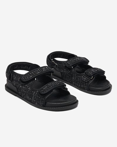 Sandales noires en tissu pour femme Desotty - Footwear