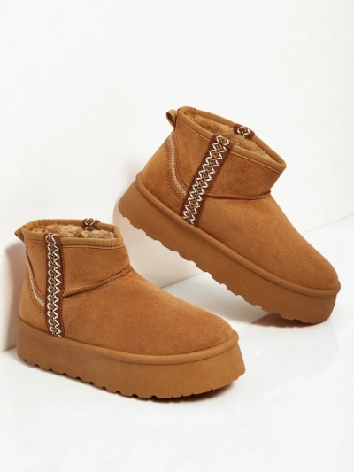 Bottes courtes style bottes de neige pour femmes Pravel