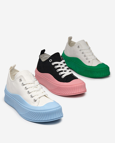 OUTLET Baskets femme blanches et vertes Nerikas - Footwear