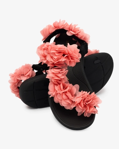 Royalfashion Sandales femmes corail avec fleurs Alferroy