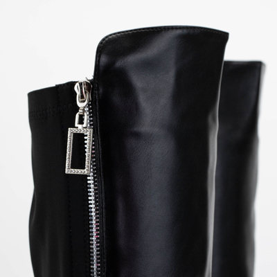 Cuissardes noires femme en cuir écologique Bocc- Footwear