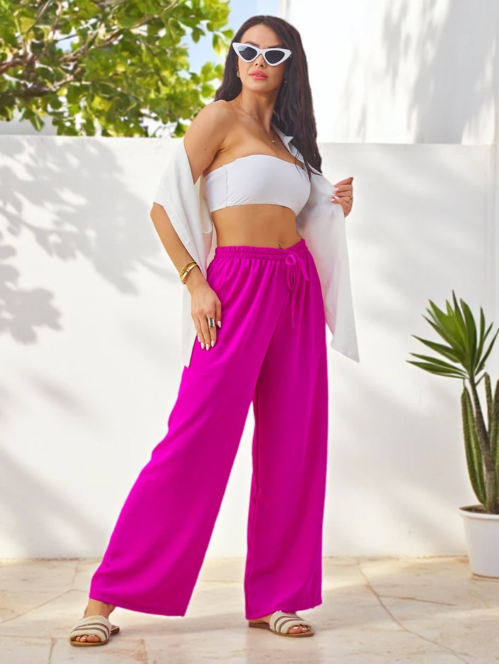 Pantalons larges pour femmes Royalfashion avec une taille élastique