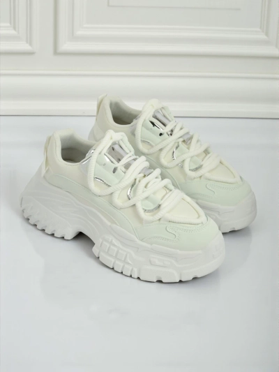 Sneakers pour femmes Artemisia Bianca sur plateforme en cuir écologique de 6,5 cm