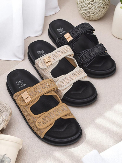 Sandales Royalfashion à enfiler pour femmes avec tresse Delibeli
