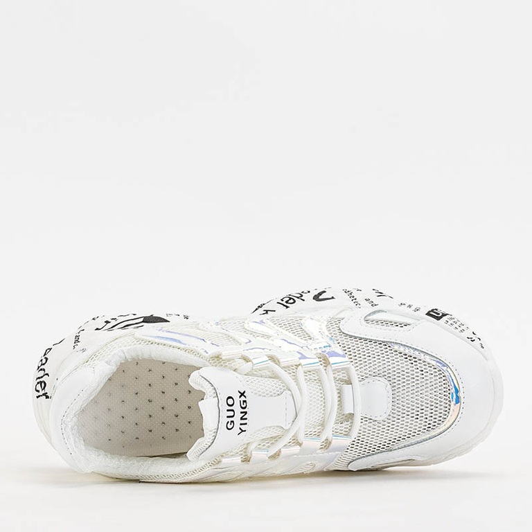 Chaussures de sport femme Adine blanches avec empiècements holographiques - Footwear