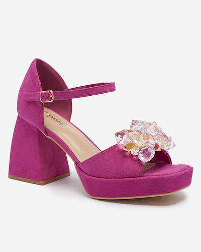 Fuchsia Sandales à talons hauts pour femmes avec cristaux Celidi - Footwear