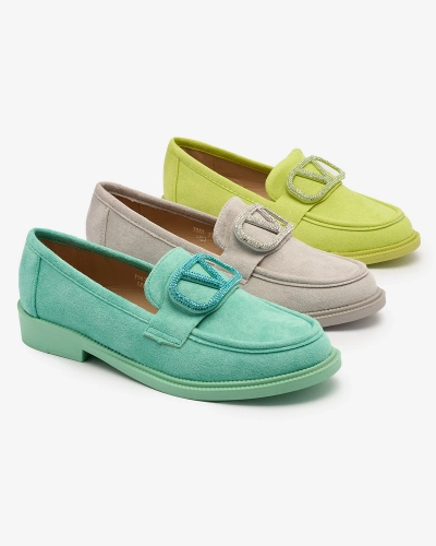 Royalfashion Mocassins pour femmes vert citron avec ornement Fogras