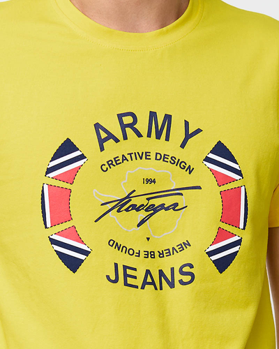T-shirt imprimé homme jaune - Vêtements