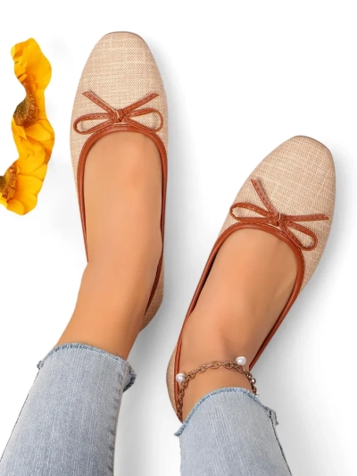 Royalfashion Ballerines pour femmes avec paillettes et un nœud Aramie