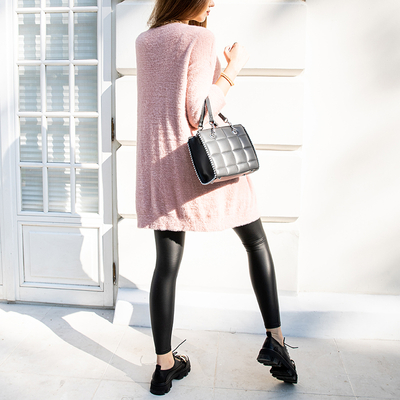Pull long cape doux rose pour femmes - Vêtements