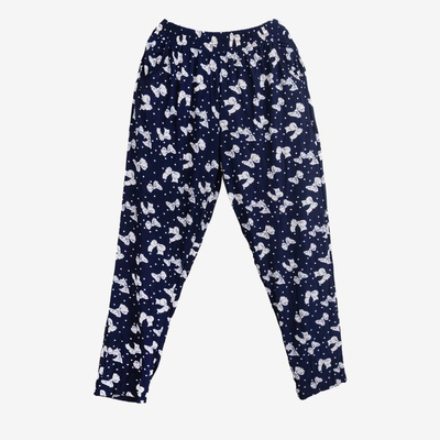 Pantalon d'alladines pour femmes à motifs bleu marine - Vêtements 1