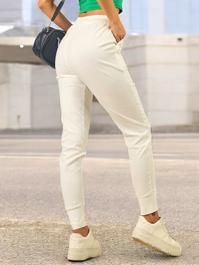 Royalfashion Pantalon droit en tissu pour femme