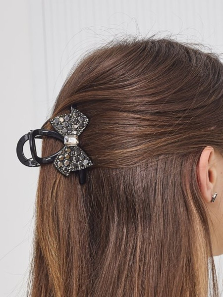 Royalfashion Barrette avec nœud Zirconia