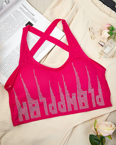 Royalfashion Soutien-gorge de sport pour femme avec zircons