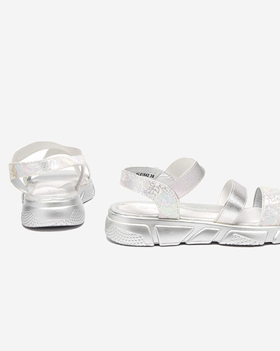 OUTLET Sandales fille argent brillant Seloni- Shoes