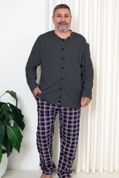 Pyjama à carreaux en coton pour homme Royalfashion GRANDE TAILLE
