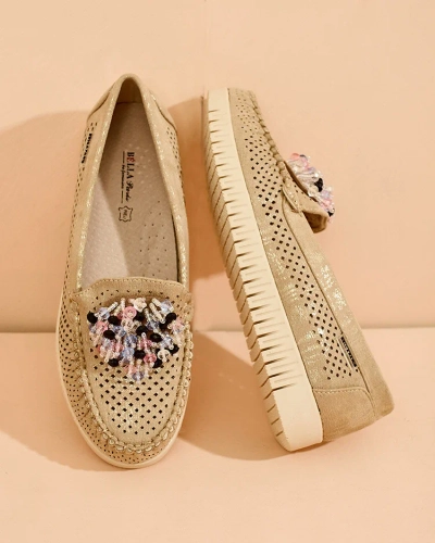 Royalfashion Mocassins ajourés perlés pour femme Namis