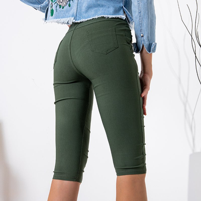 Treggings femme vert foncé à poche courte - Vêtements