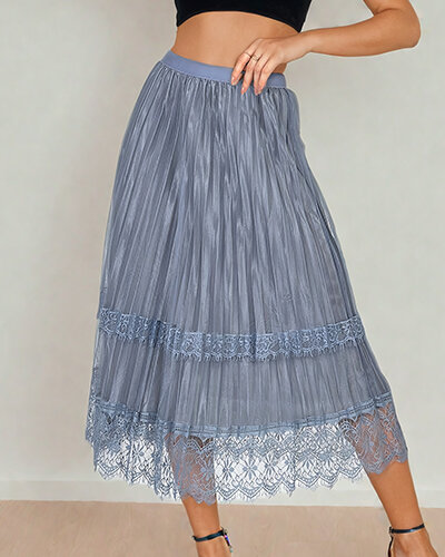 Royalfashion Jupe midi double face pour femme