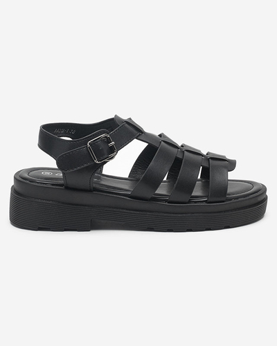OUTLET Sandales noires pour femme sur semelle plus épaisse Gacino - Footwear