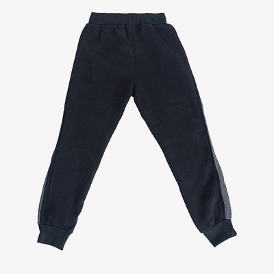 Pantalon de survêtement isolé noir avec inscriptions pour garçon - Pantalon