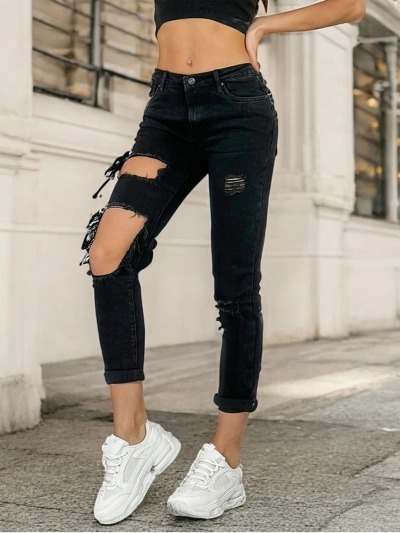 Royalfashion Pantalon en jean mom pour femme