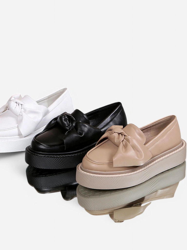 Royalfashion Élégantes mocassins pour femmes avec un nœud Ortto