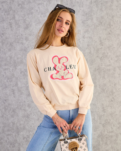 Royalfashion Sweat-shirt en coton à imprimé fin pour femme