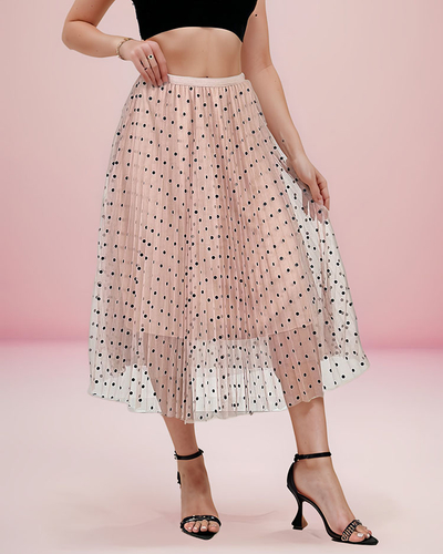 Royalfashion Jupe midi à pois double épaisseur pour femme
