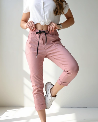 Pantalons skinny en viscose Royalfashion pour femmes avec un lien à la taille