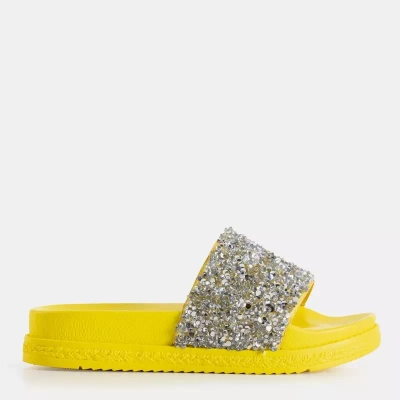 OUTLET Chaussons femme jaunes avec zircons cubiques Aisidora - Footwear