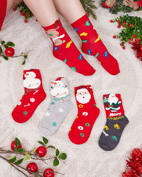 Chaussettes colorées pour femmes avec un motif de Noël - Sous-vêtements