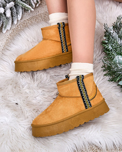 Royalfashion Bottes courtes pour femmes a'la bottes de neige avec ornement Erititta