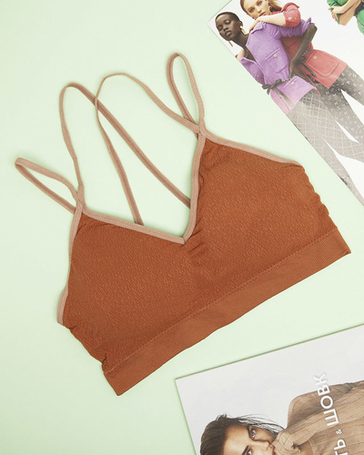 Rouge brique Brassière de sport pour femme à fines bretelles - Sous-vêtements