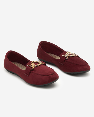 Mocassins en éco-daim bordeaux Brussi - Footwear