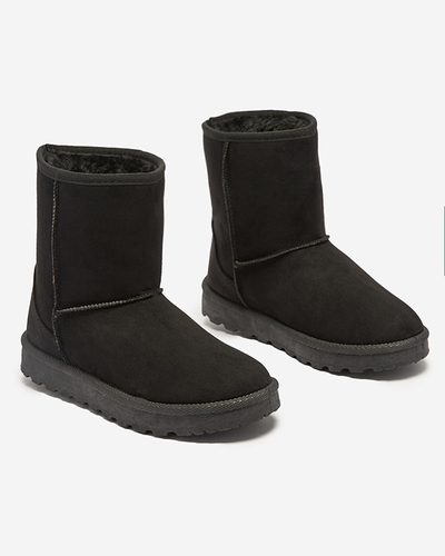 Bottes de neige isolées en daim écologique pour femmes en noir Xetik - Footwear