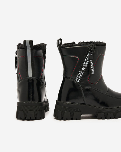 Royalfashion Chaussures pour enfants a'la bottes de neige en noir Sorroda