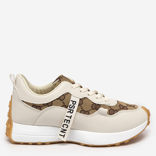OUTLET Chaussures de sport pour femmes beiges avec un motif Tentis à la mode - Footwear