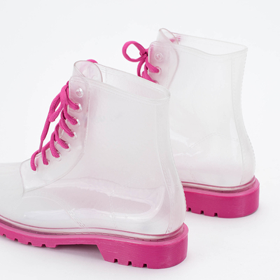 Sacs en caoutchouc transparent sur une semelle rose Partys-Footwear