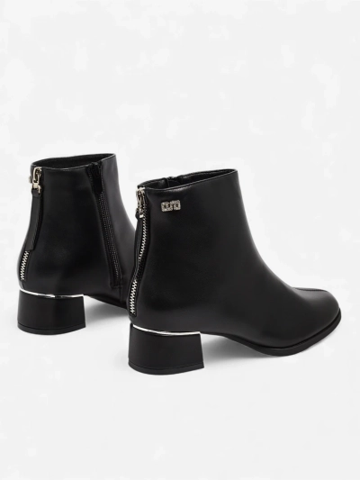 Bottines femme en cuir écologique à talons épais Arshinea